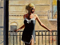 Sally in San Telmo III (in Black) by Fabian Perez - Original Painting on Stretched Canvas sized 24x18 inches. Available from Whitewall Galleries